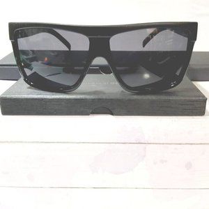 Women Oversize Square Trendy Sunglasses 100% UV Black/ Black Frame, Lens 62mm